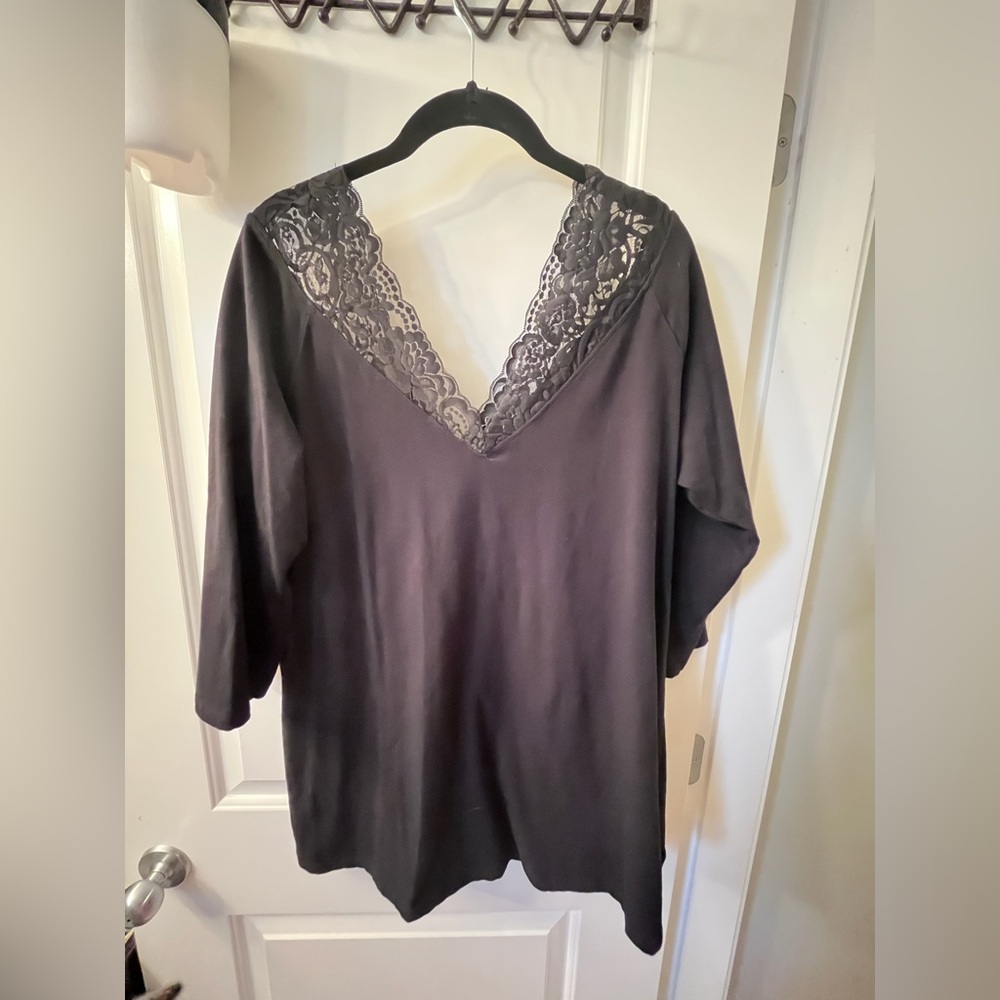Torrid Black Lace V-Neck Top